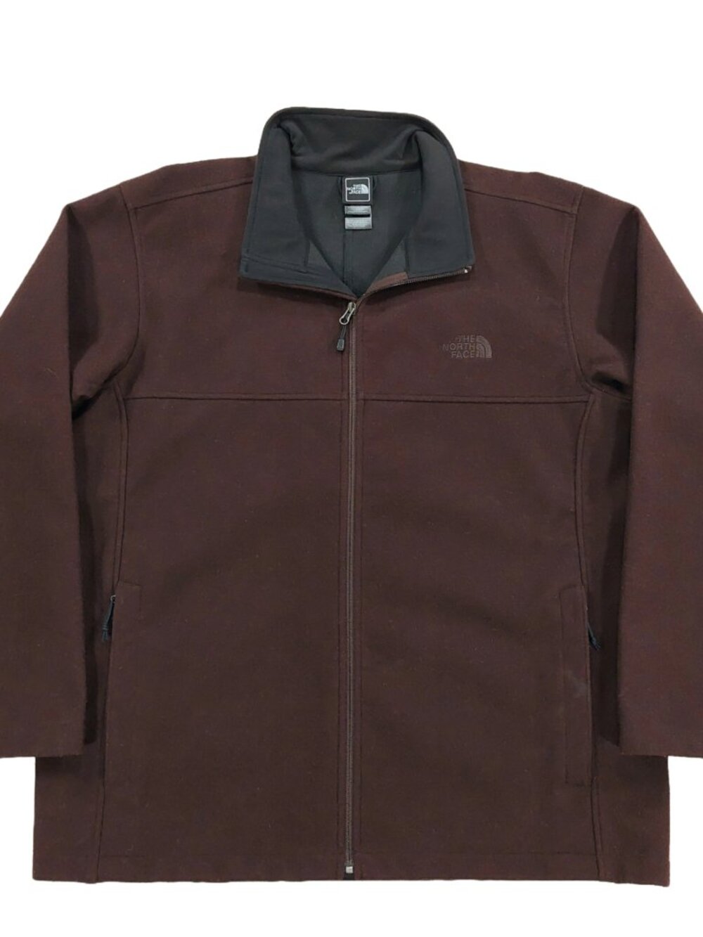 The North Face Wool Blend Jacket Mens XL, Micro Fleece Lined, Full Zip, Brown